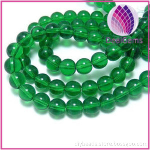 transparent green glass beads 8mm round